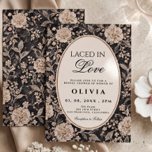 Elegante ducha de novia floral negra entrelazada e