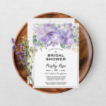 Elegante Ducha de Novia Floral Púrpura