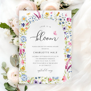 Invitación Elegante ducha de novia floral rosa