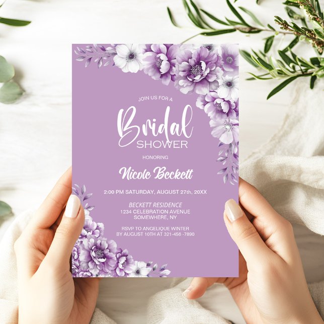 Invitación Elegante ducha de novia floral rosa (Subido por el creador)