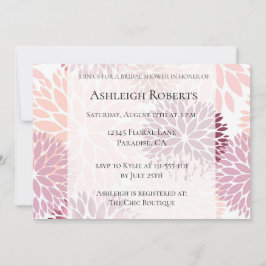 Invitación Elegante ducha de novia floral rosa