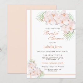 Invitación Elegante ducha de novia floral rosa Rubor