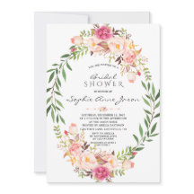 Elegante ducha de novia floral rosa Rubor Floral W