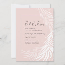 Invitación Elegante ducha de novia floral tropical rosa Rubor