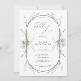 Invitación Elegante ducha de novia floral verde claro