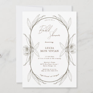 Invitación Elegante ducha de novia floral verde claro