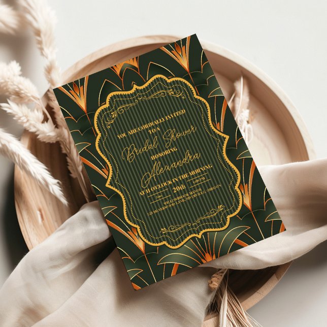 Invitación Elegante ducha de novia geométrica Art Deco (Subido por el creador)