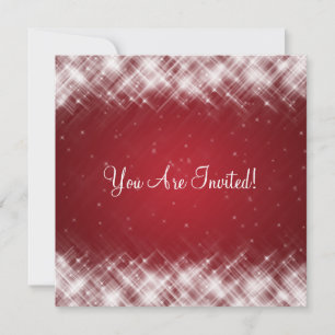 Invitación Elegante ducha de novia glamurosa desata rojo