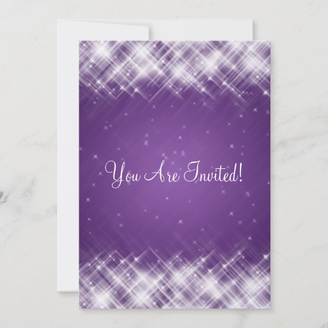 Invitación Elegante ducha de novia glamurosa provoca morado (Anverso)