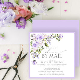 Invitación Elegante ducha de novia Lilac Lavender por correo