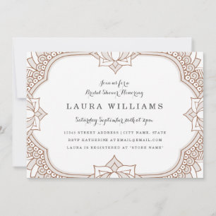 Invitación Elegante ducha de novia Mehndi