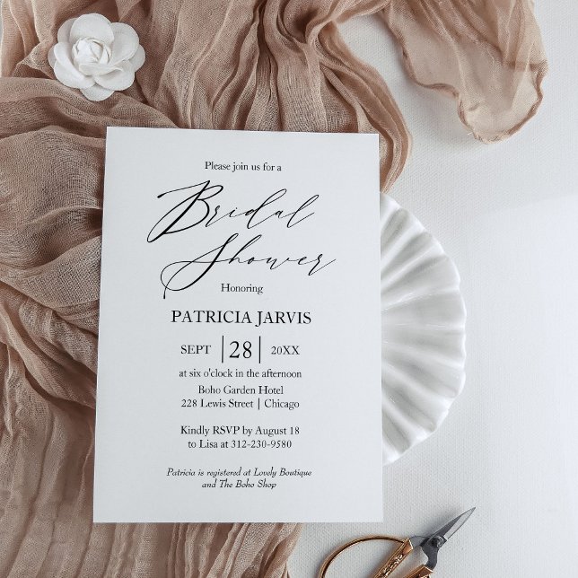 Invitación Elegante ducha de novia Minimalista (Subido por el creador)