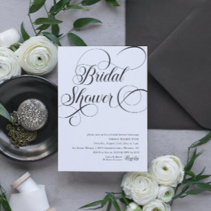 Invitación Elegante ducha de novia Minimalista con guión de l