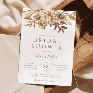 Invitación Elegante ducha de novia moderna de otoño