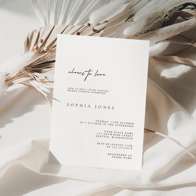 Invitación Elegante ducha de novia moderna en blanco y negro (Subido por el creador)