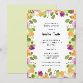 Invitación Elegante ducha de novia morada
