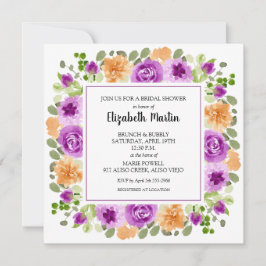 Invitación Elegante ducha de novia morada