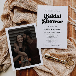 Invitación Elegante ducha de novia retro en blanco y negro