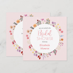 Invitación Elegante ducha de novia rosa floral
