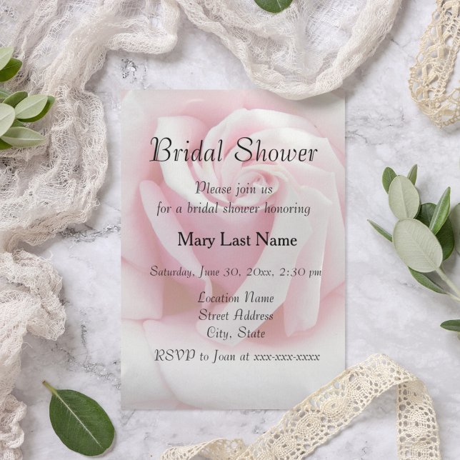 Invitación Elegante ducha de novia rosa rosa floral (In Situ Wedding)
