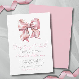 Invitación Elegante ducha de novia Rubor rosa Bow