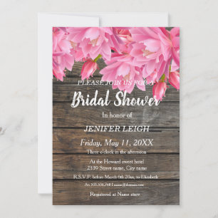 Invitación Elegante ducha de novia rústica de flores de veran