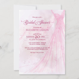 Invitación Elegante ducha de novia suave rosa rosa