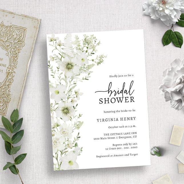Invitación Elegante ducha de novia verde (Subido por el creador)
