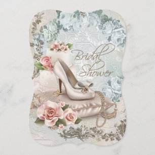 Invitación Elegante ducha de novia vintage