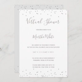 Invitación Elegante ducha de novia virtual simple y gris gris