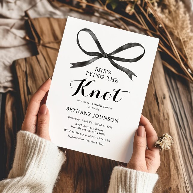 Invitación Elegante ducha de novias Black Bow (Subido por el creador)