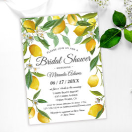 Invitación Elegante ducha de novias Boho Lemon Summer