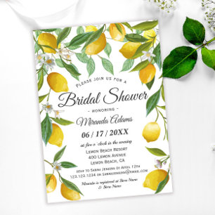 Invitación Elegante ducha de novias Boho Lemon Summer