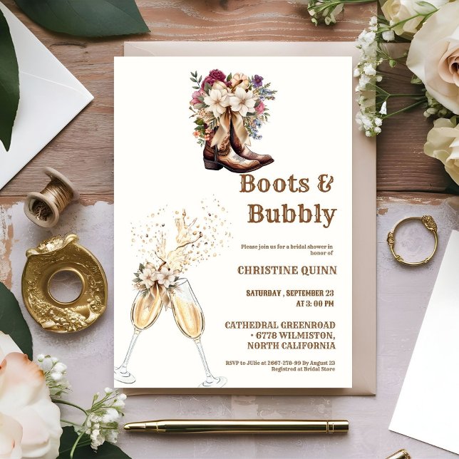 Invitación Elegante ducha de novias Boho Occidental Cowboy (Subido por el creador)
