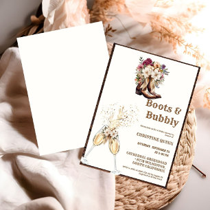 Invitación Elegante ducha de novias Boho Occidental Cowboy