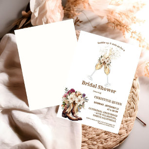 Invitación Elegante ducha de novias Boho Occidental Cowboy