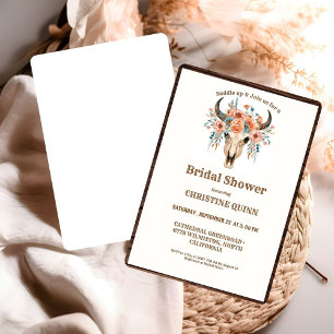 Invitación Elegante ducha de novias Boho Occidental Cowboy