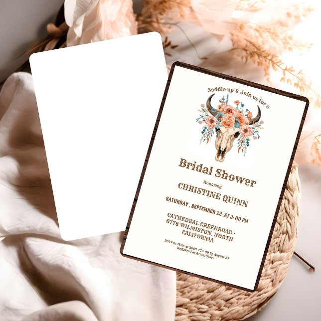 Invitación Elegante ducha de novias Boho Occidental Cowboy (Subido por el creador)