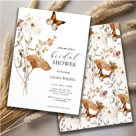 Invitación Elegante ducha de novias Boho Wildflowers