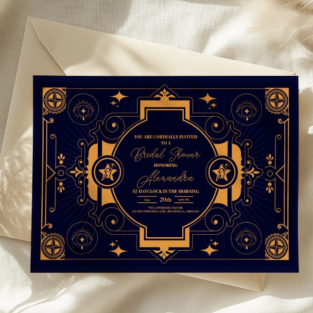 Invitación Elegante ducha de novias celestes (Subido por el creador)