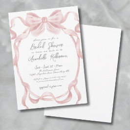 Invitación Elegante ducha de novias color rosa Rubor de color