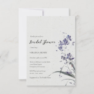 Invitación Elegante ducha de novias con flores de Boho