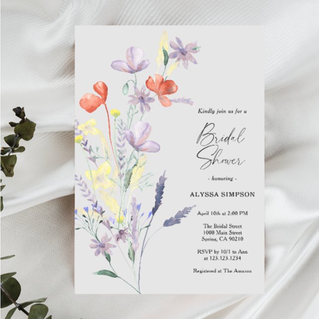 Invitación Elegante ducha de novias con flores de Boho (Subido por el creador)
