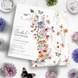 Invitación Elegante ducha de novias con flores de Boho