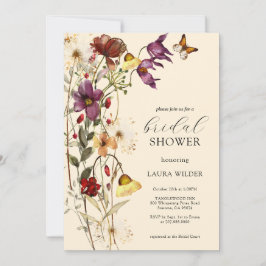 Invitación Elegante ducha de novias con flores silvestres de 