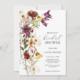 Invitación Elegante ducha de novias con flores silvestres de 