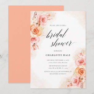 Invitación Elegante ducha de novias con foto floral de Rubor 