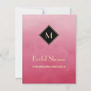 Invitación Elegante ducha de novias con monograma simple de o