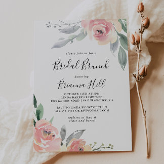 Invitación Elegante ducha de novias de brunch rosa de Rubor