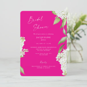 Invitación Elegante ducha de novias de color rosa caliente Hy